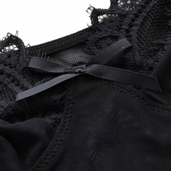 Black Lace Mesh Teddy - Picture 10 of 16